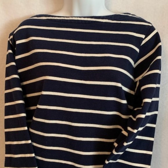 Lands' End Size 2X Top Blue w/ White Strip